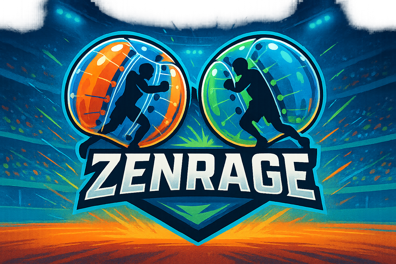 ZenRage arena logo with bumper balls poster for game